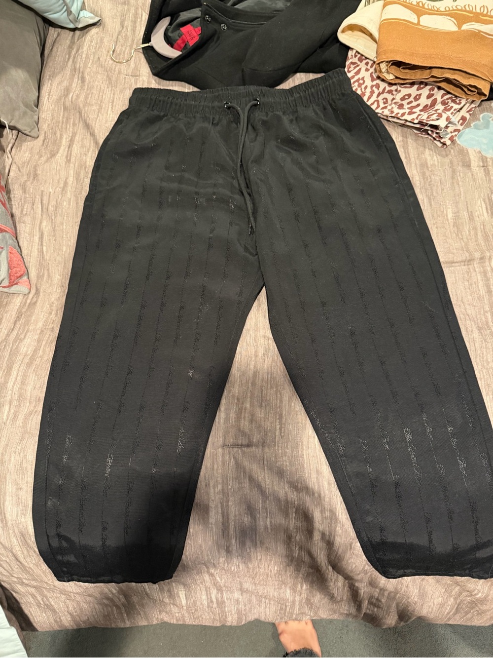 Men's Black Elastic Drawstring Joggers